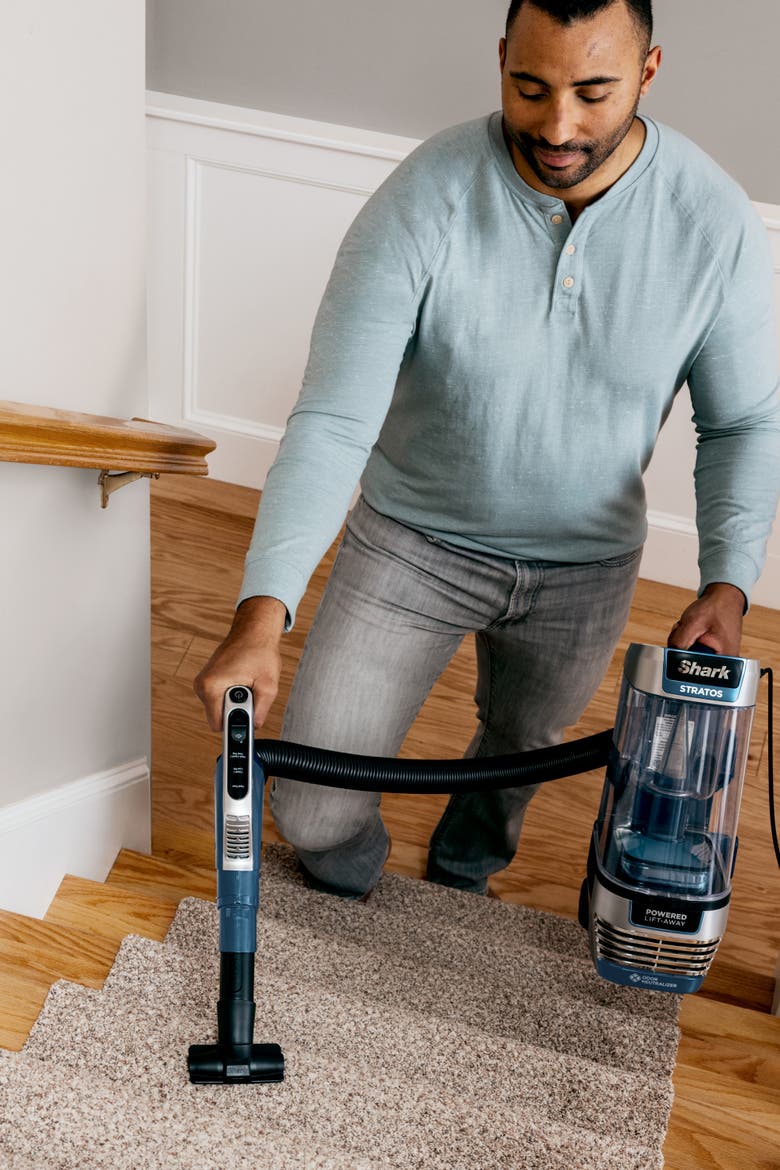 Stratos Upright Vacuum with DuoClean PowerFins, Alternate, color, Navy