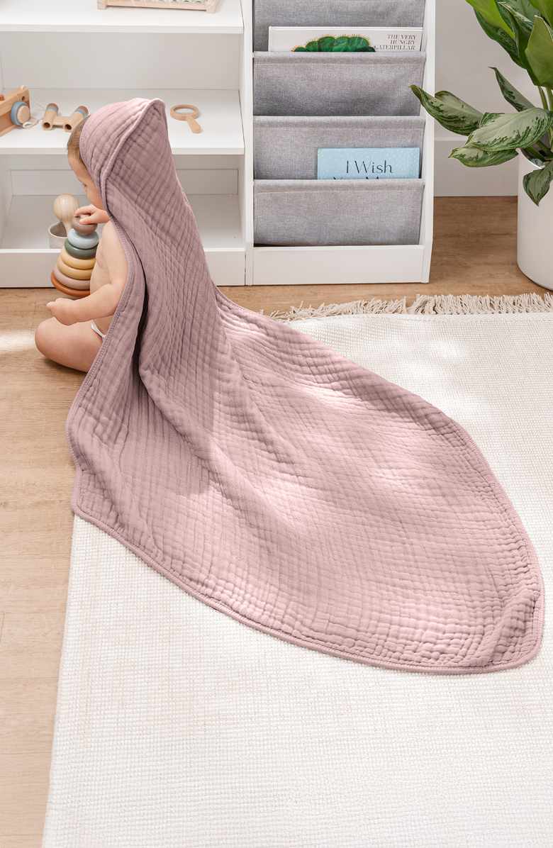 Comfy Cubs Hooded Baby Towels - 6 Layers, Pack of 1, Alternate, color, Mauve