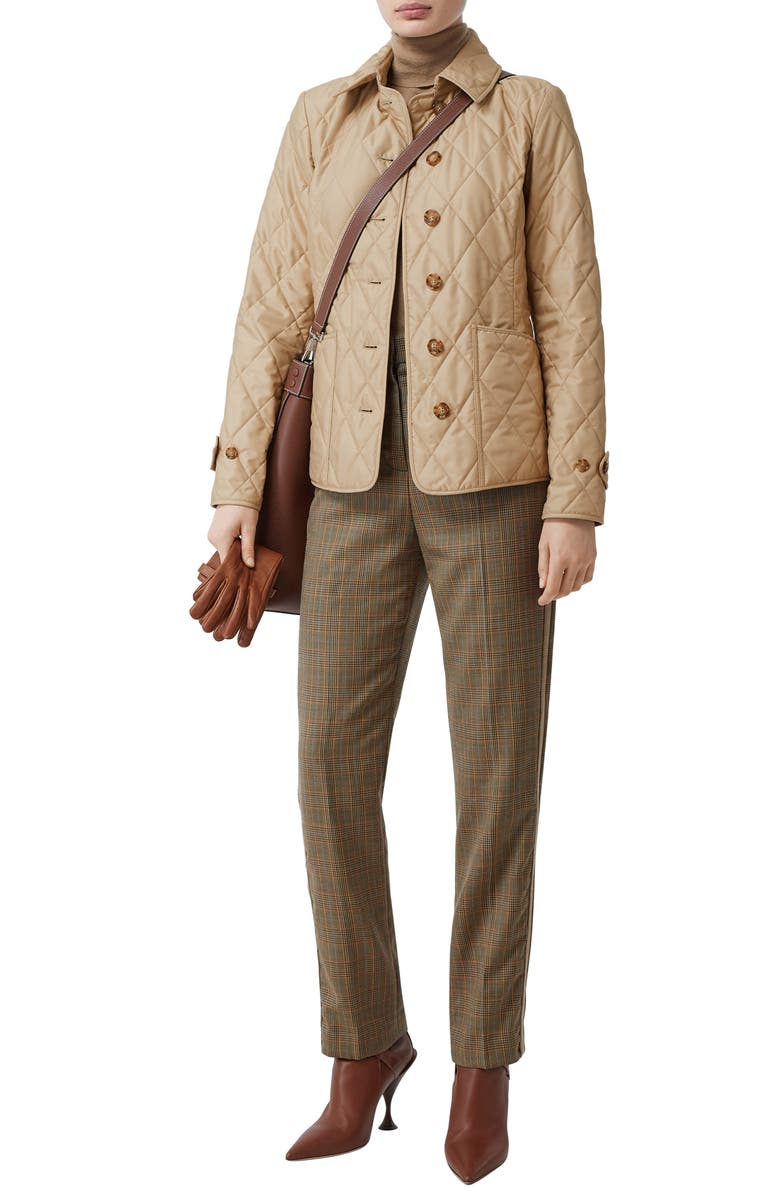 Burberry Fernleigh Thermoregulated Diamond Quilted Jacket, Alternate, color, New Chino