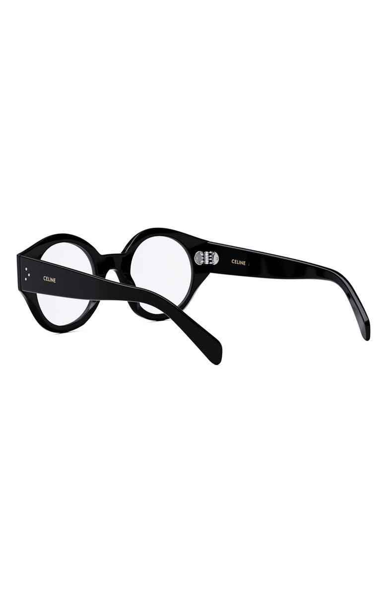 CELINE 48mm Bold Round Optical Glasses, Alternate, color,