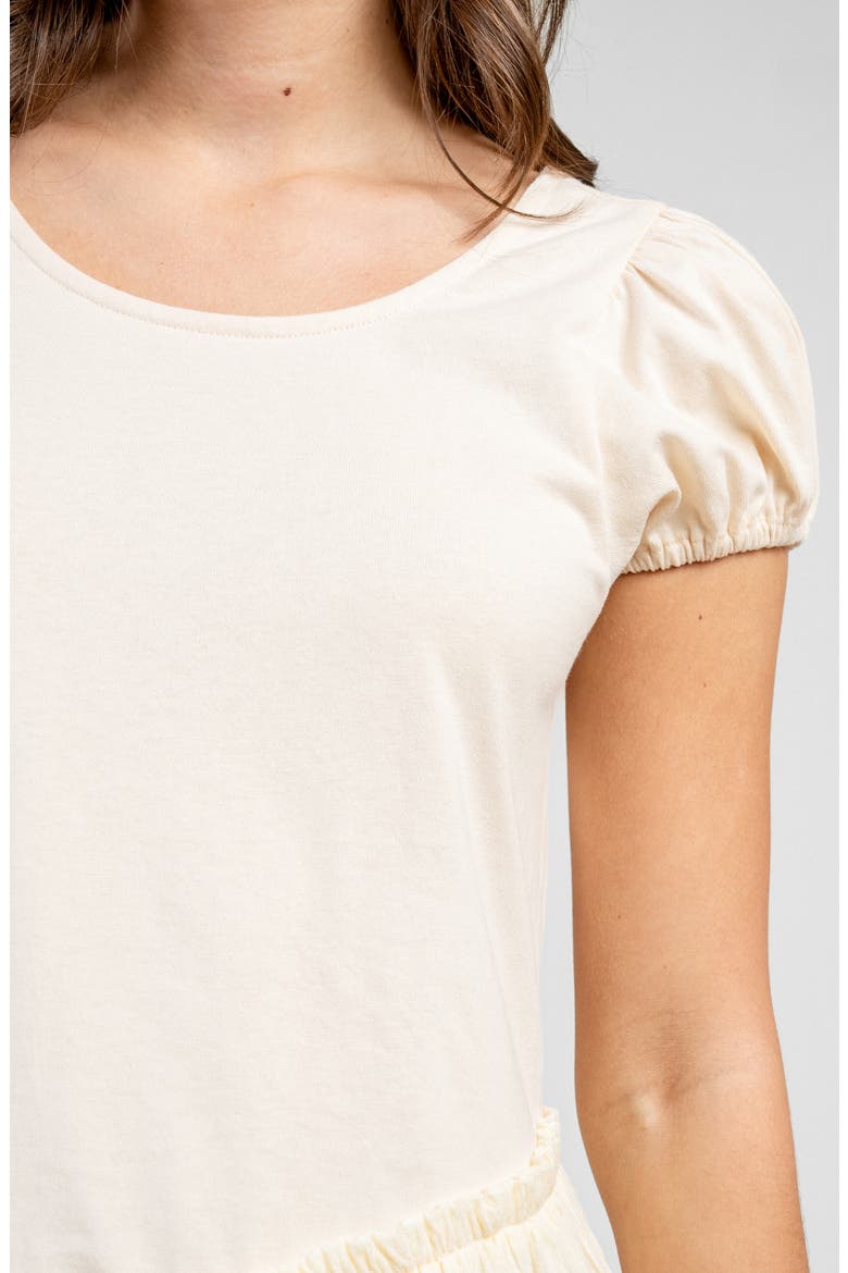 Mixed Media Drop Waist Minidress, Alternate, color, BEIGE