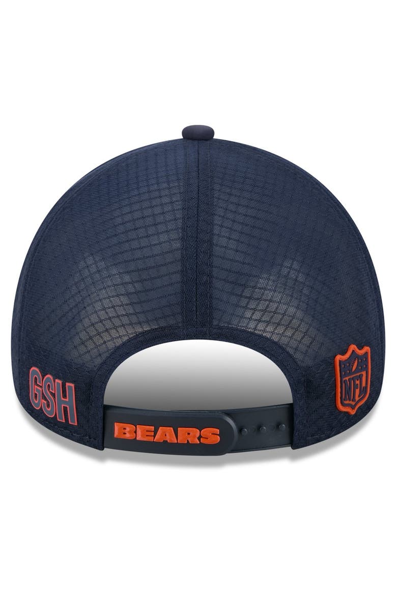 Men's New Era Navy Chicago Bears 2026 Sideline Alternate Apex 9FORTY Adjustable Trucker Hat, Alternate, color, Navy