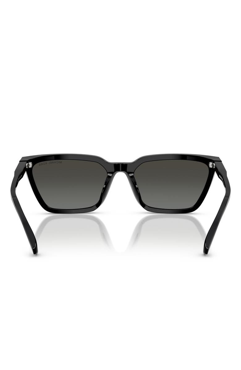 Michael Kors Everglades 58mm Gradient Cat Eye Sunglasses, Alternate, color, Black / Silver Flash Gradient