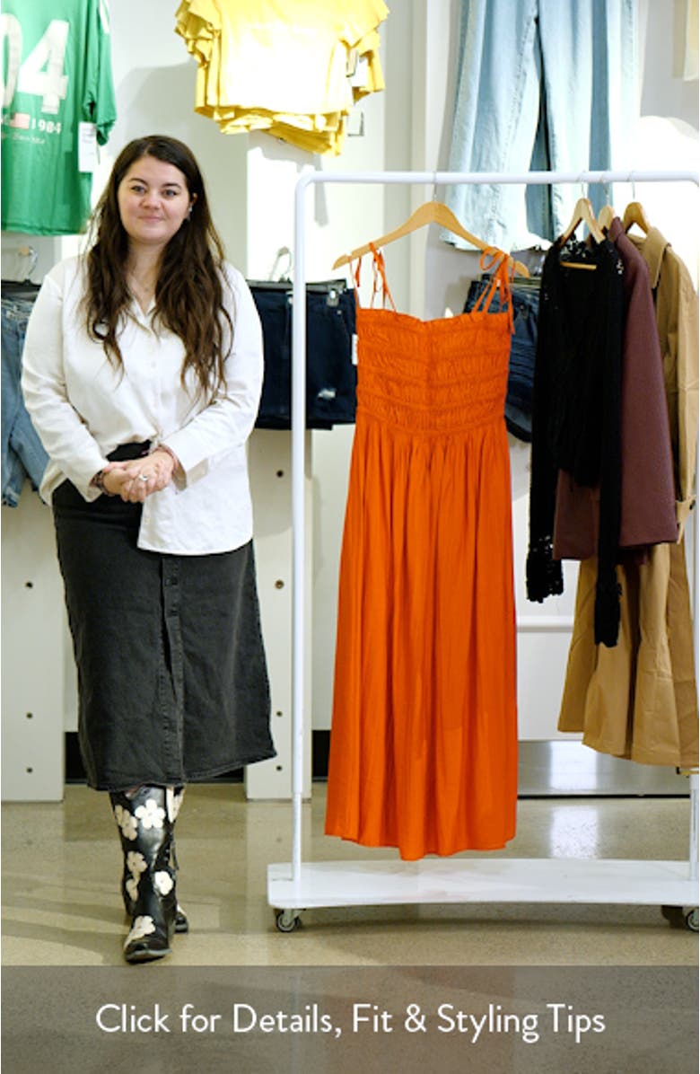 Shirred Bodice Midi Dress, sales video thumbnail