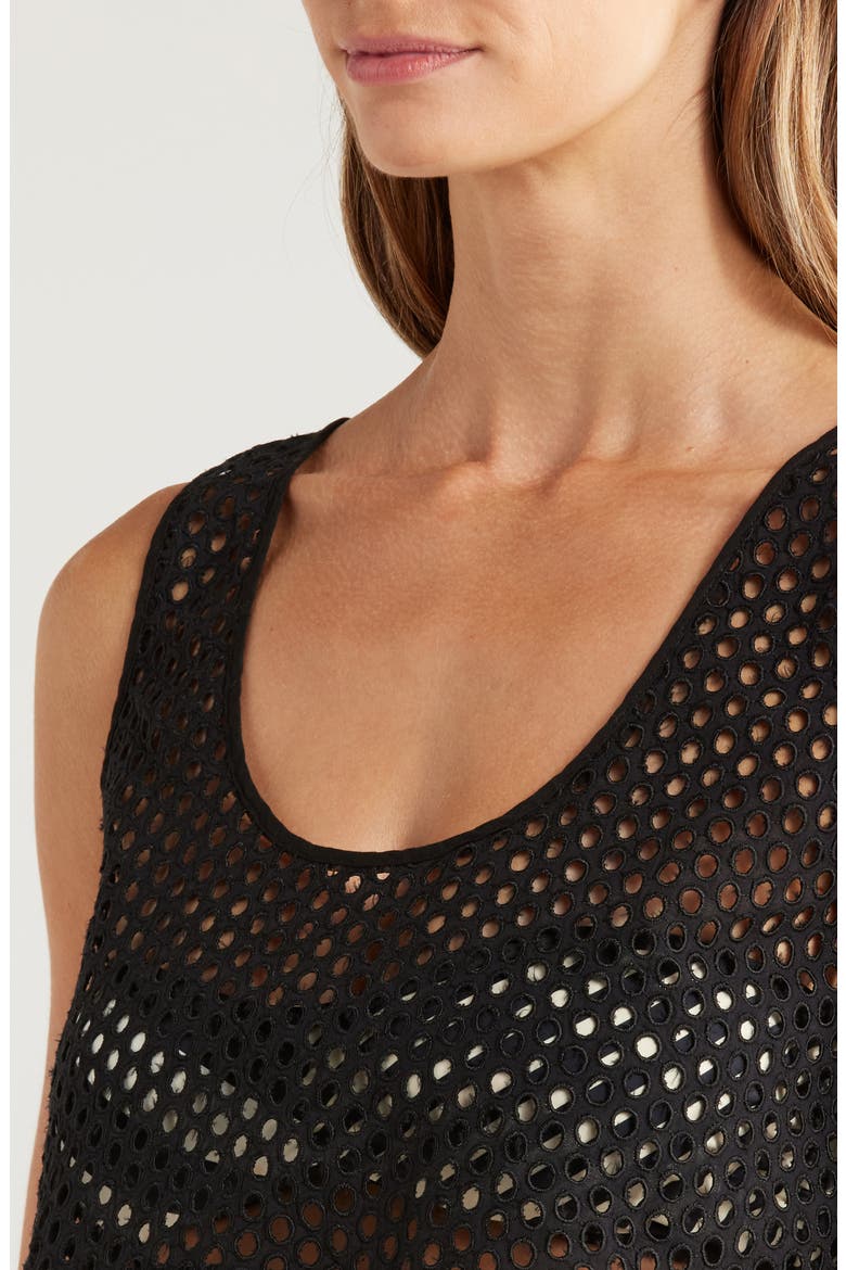 The Minka Cotton Eyelet Crop Cover-Up, Alternate, color, NOIR