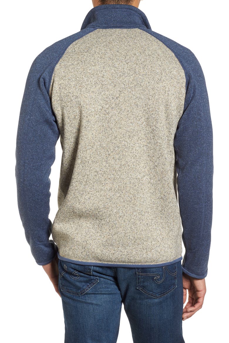 Better Sweater Quarter Zip Fleece Lined Pullover, Alternate, color, BLEACHED STONE W/DOLOMITE BLUE