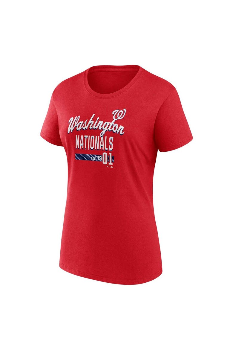 Women's Fanatics Branded Red Washington Nationals Logo Fitted T-Shirt, Alternate, color, Red