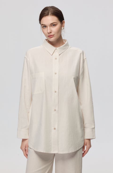 Lyricist Natural Oversized Shirt