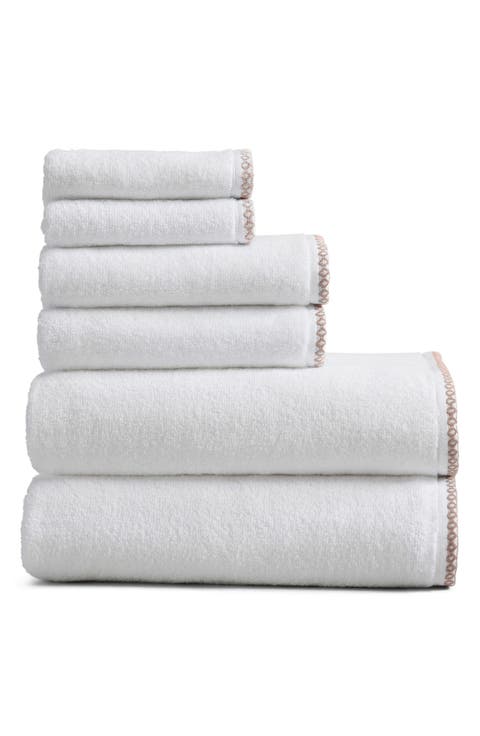 Border Stitch 6-Piece Cotton Towel Set