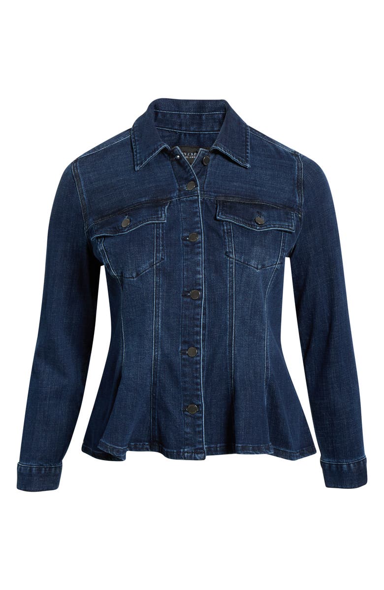 Liverpool Fit & Flare Denim Trucker Jacket, Alternate, color,