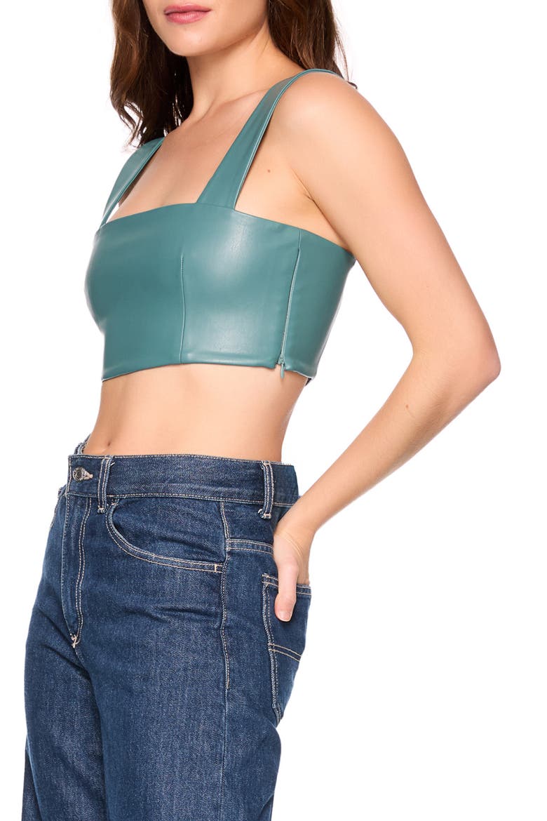 Faux Leather Crop Tank, Alternate, color, ROSEMARY