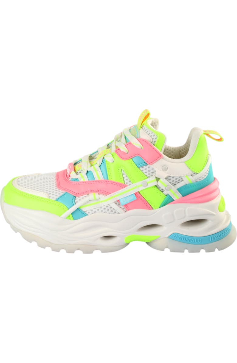 Buffalo Boots Triplet Hollow Sneaker, Main, color, White / Neon Multi