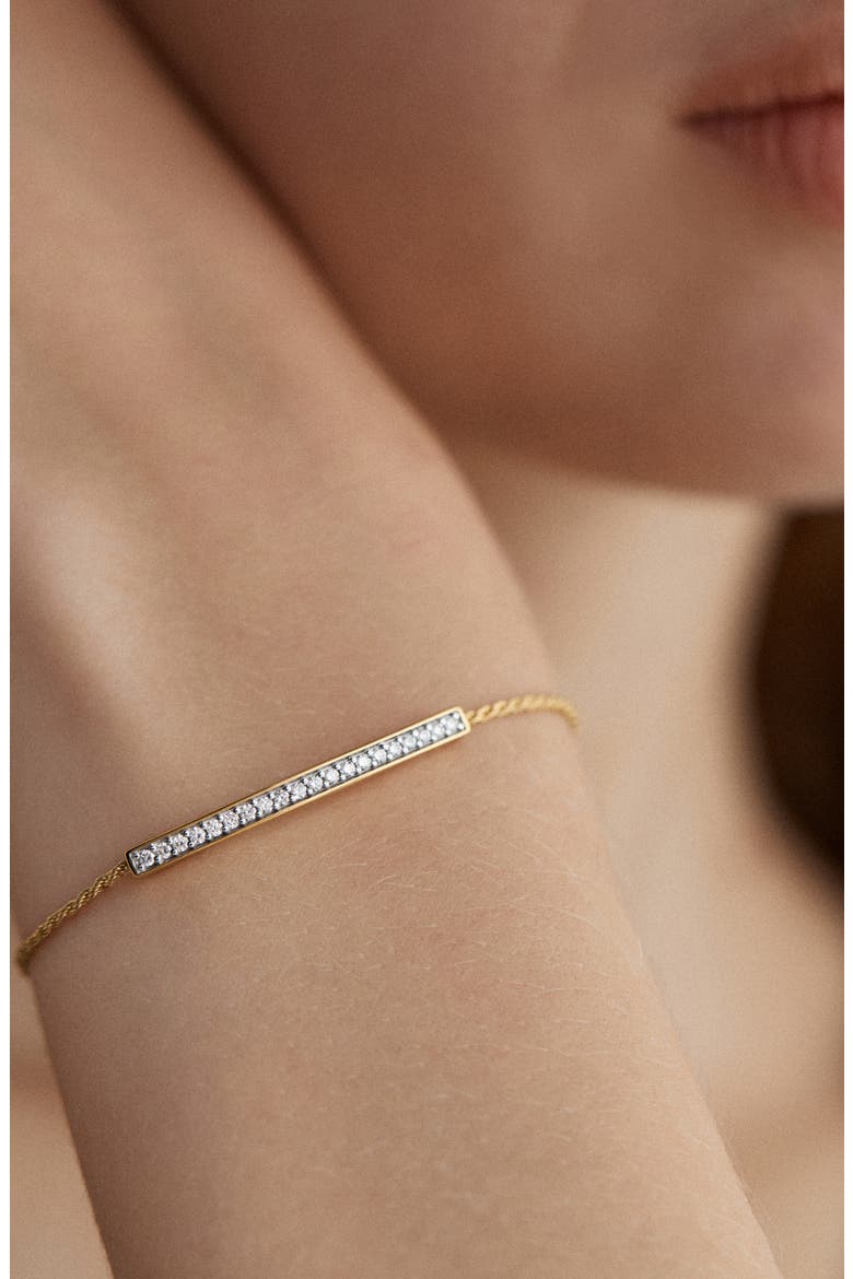 Linear Pavé Lab Grown Diamond Bracelet, Alternate, color, 18K GOLD VERMEIL / LAB DIAMOND