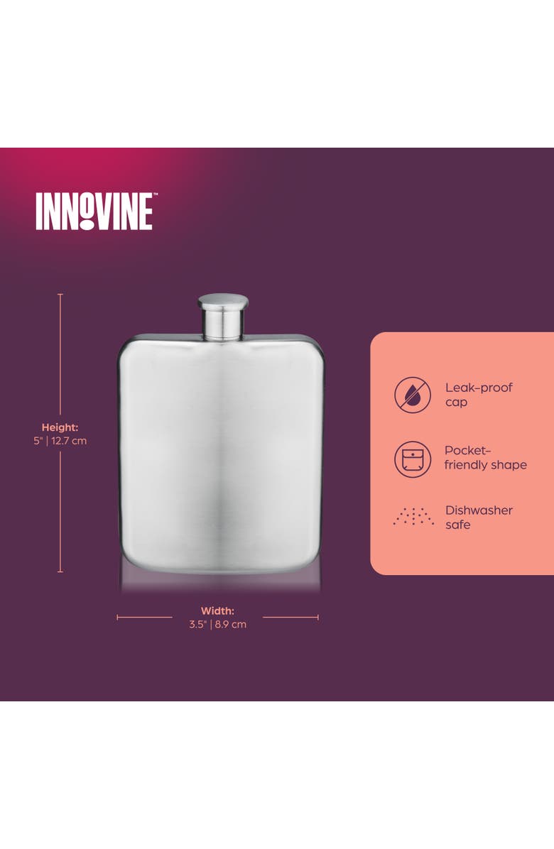 Innovine Brushed Stainless Steel Flask, Alternate, color,