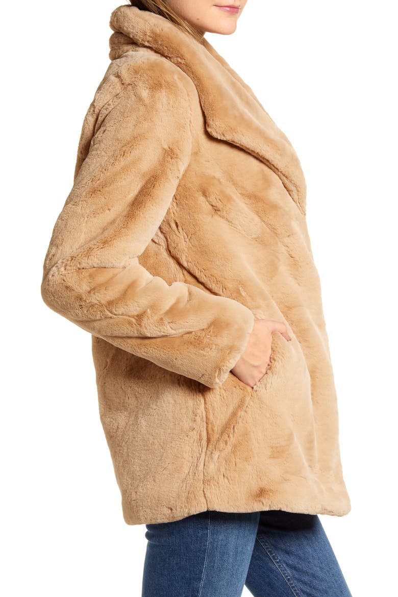 Faux Fur Jacket, Alternate, color, TAN
