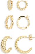 ARGENTO VIVO Textured Mixed Hoop Earrings