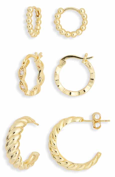 Textured Mixed Hoop Earrings