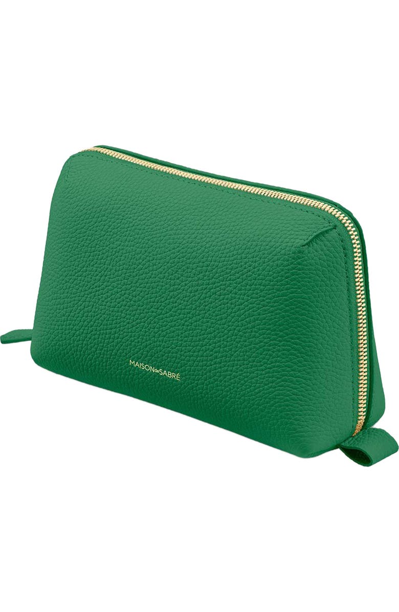 MAISON de SABRÉ Leather Tech Pouch, Alternate, color, Emerald Green