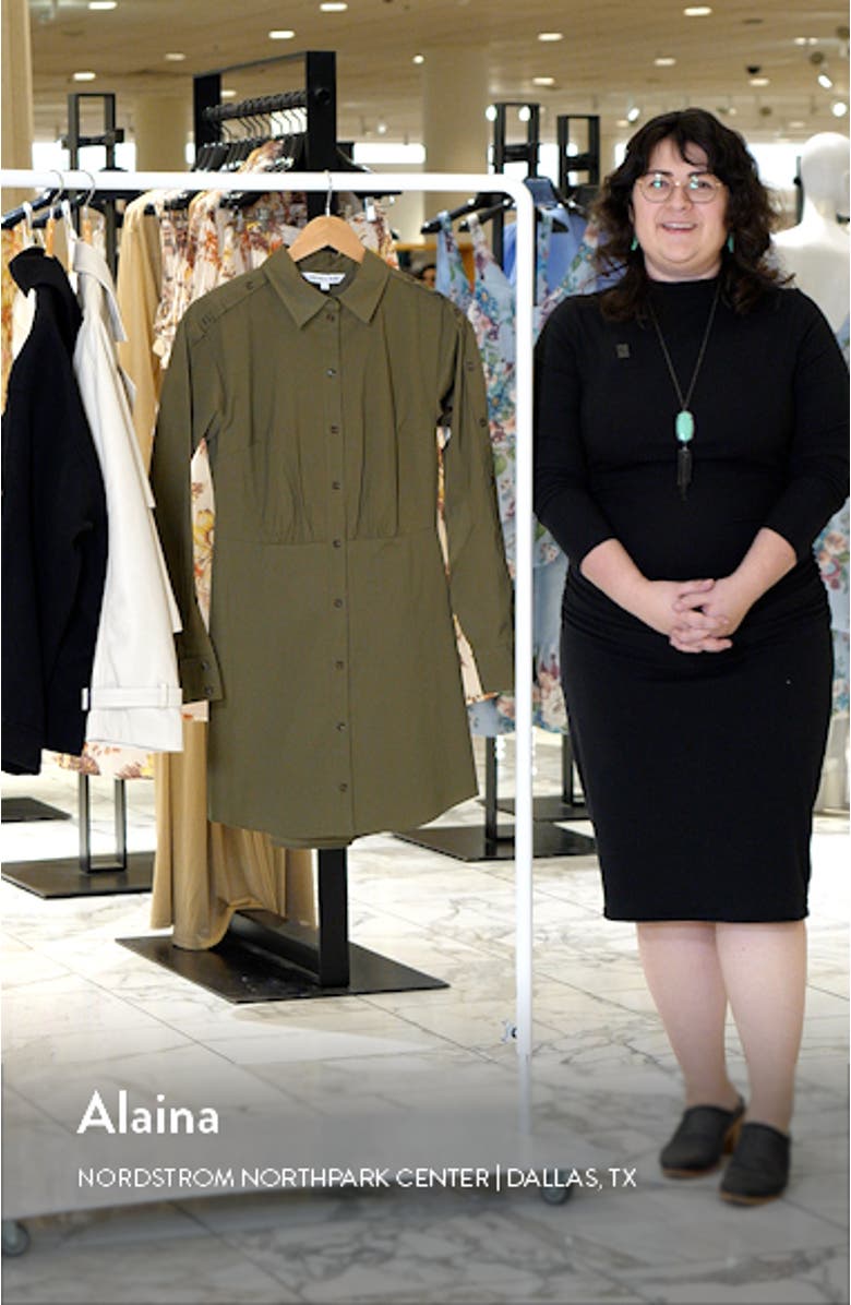 Rae Button Long Sleeve Mini Shirtdress, sales video thumbnail