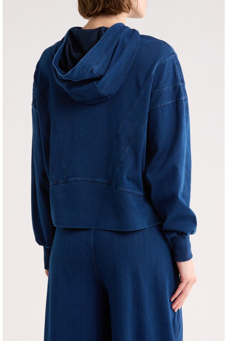 Flow Crop Hooded Sweatshirt, Alternate, color, WASHED FOREVER DENIM