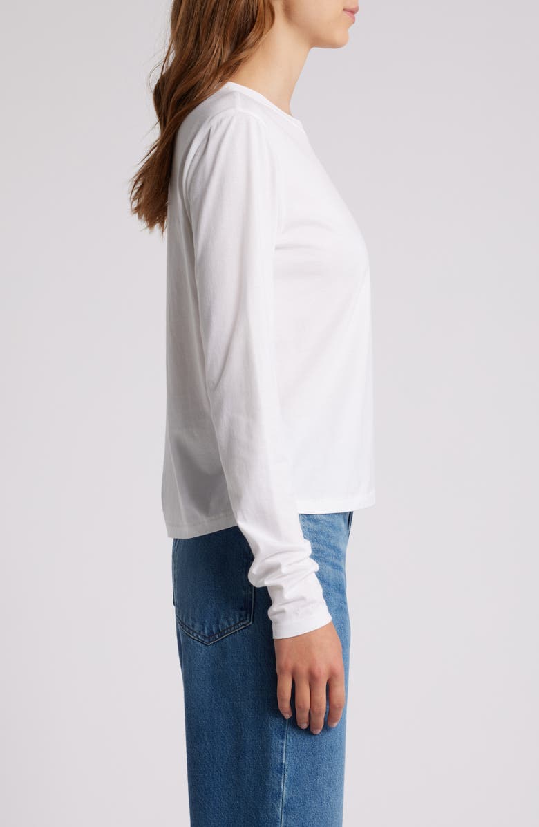 FRAME Cotton Crewneck Top, Alternate, color, White