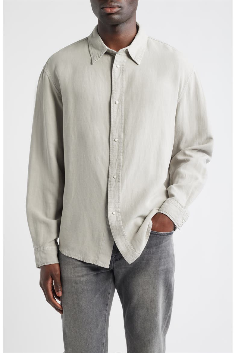 Classic Front Snap Shirt, Main, color, LIGHT STONE