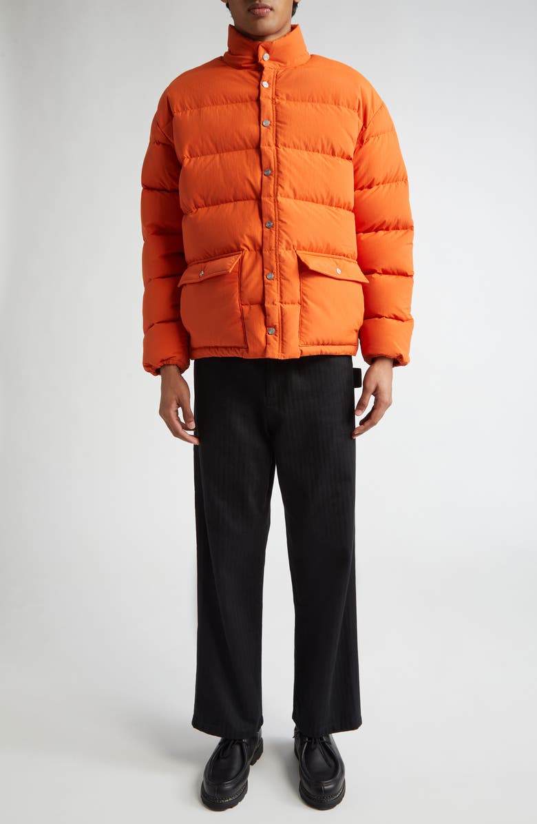 Bode Burlington Down Puffer Jacket, Alternate, color, Orange