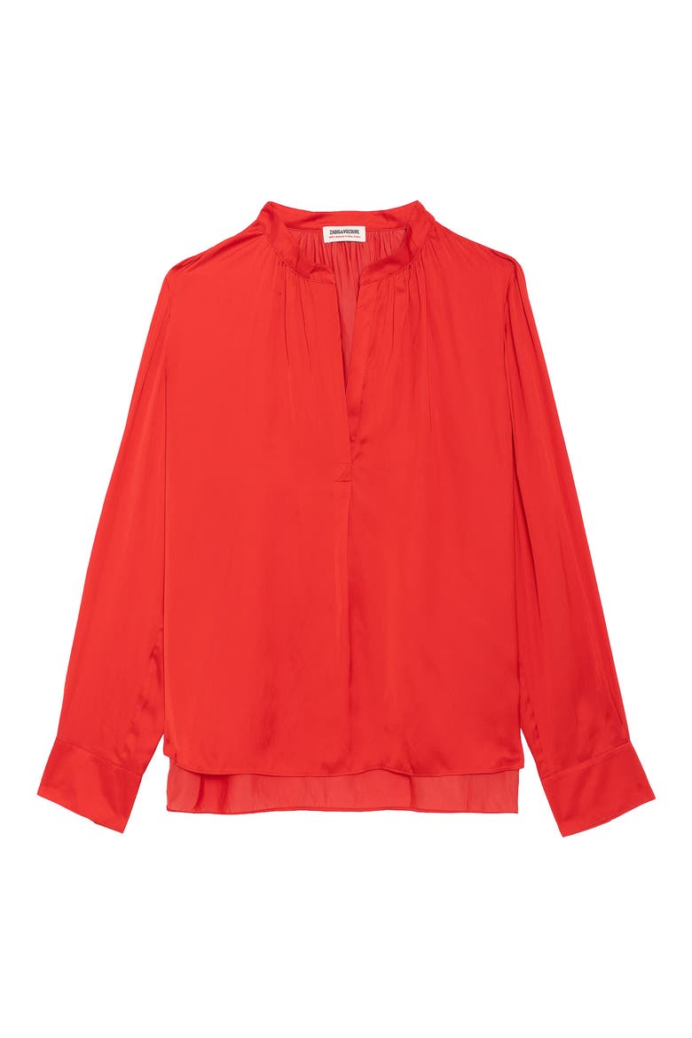 Tink Satin Blouse, Alternate, color, LOVE