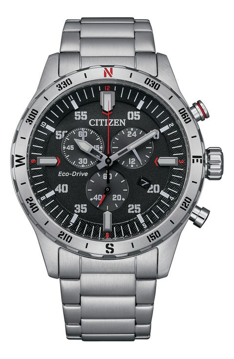 Eco-Drive Chronograph Bracelet Watch, 43mm
