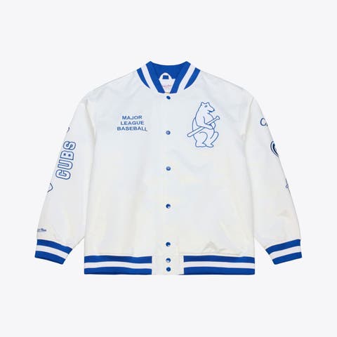 Men's Mitchell & Ness White Chicago Cubs Cooperstown Collection Arctic Lightweight Satin Full-Snap Jacket