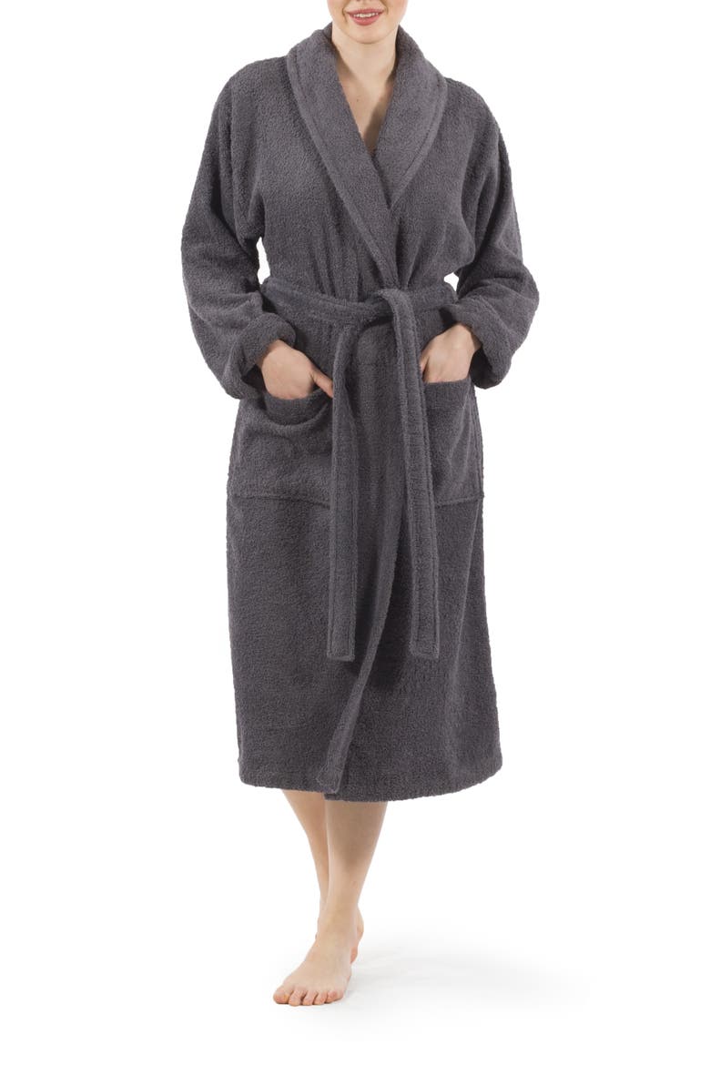 Unisex Terry Cloth Bathrobe, Main, color, GREY