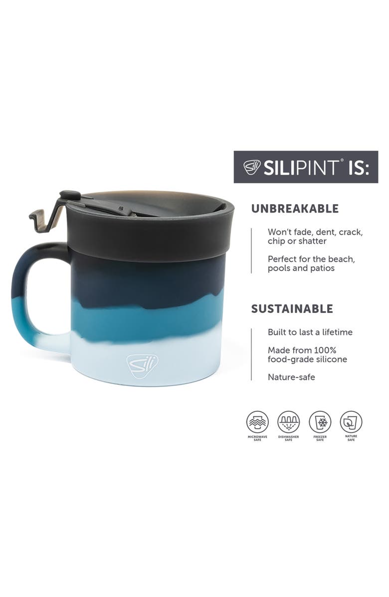 Silipint 2 Pack 16oz Silicone Coffee Mug W/ Lid, Alternate, color, 