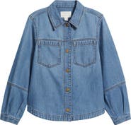 Caslon® Balloon Sleeve Denim Jacket