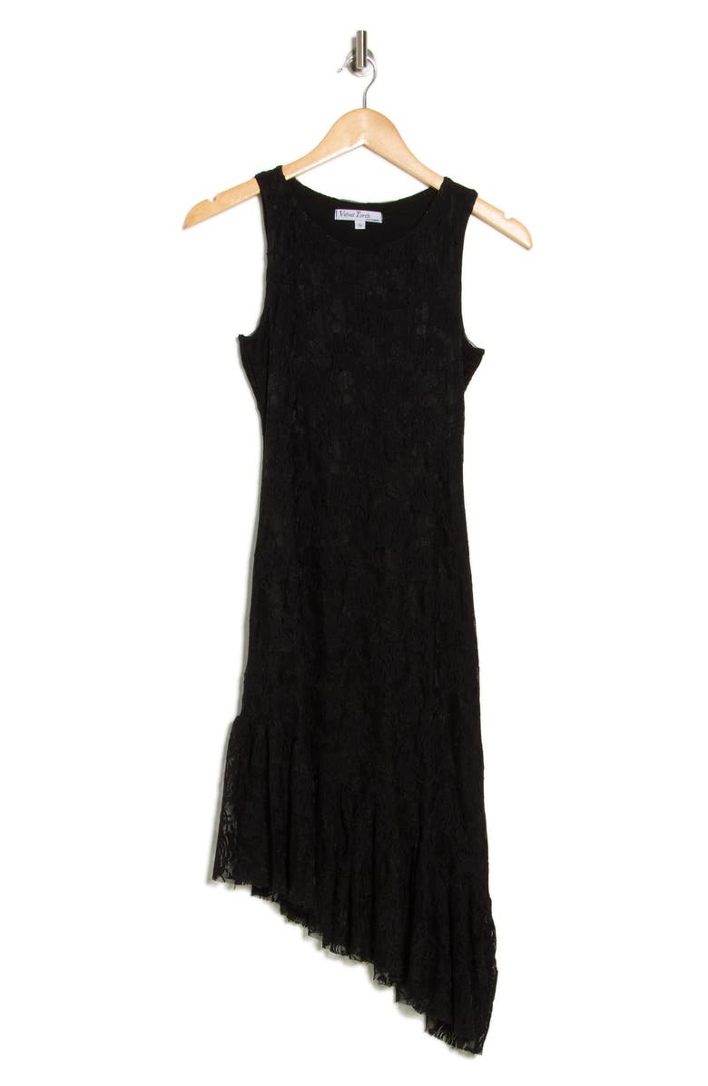 Velvet Torch Asymmetric Ruffle Hem Dress, Alternate, color,