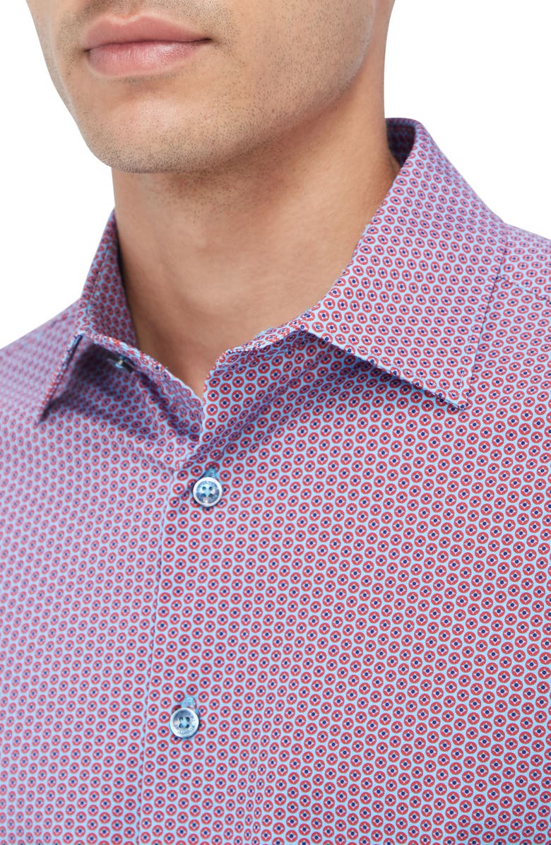 Bugatchi James OoohCotton<sup>®</sup> Geo Print Button-Up Shirt, Alternate, color, 