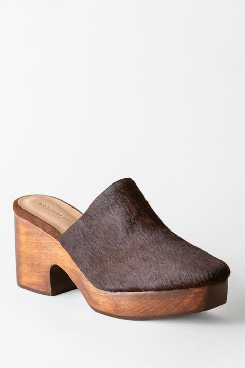 Sidney Genuine Calf Hair Clog Mule