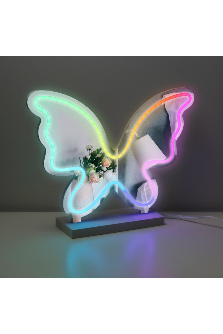 Acrylic frame Desk top/ Wall neon sign-RGB lights & Mirror-Butterfly, Main, color, Butterfly