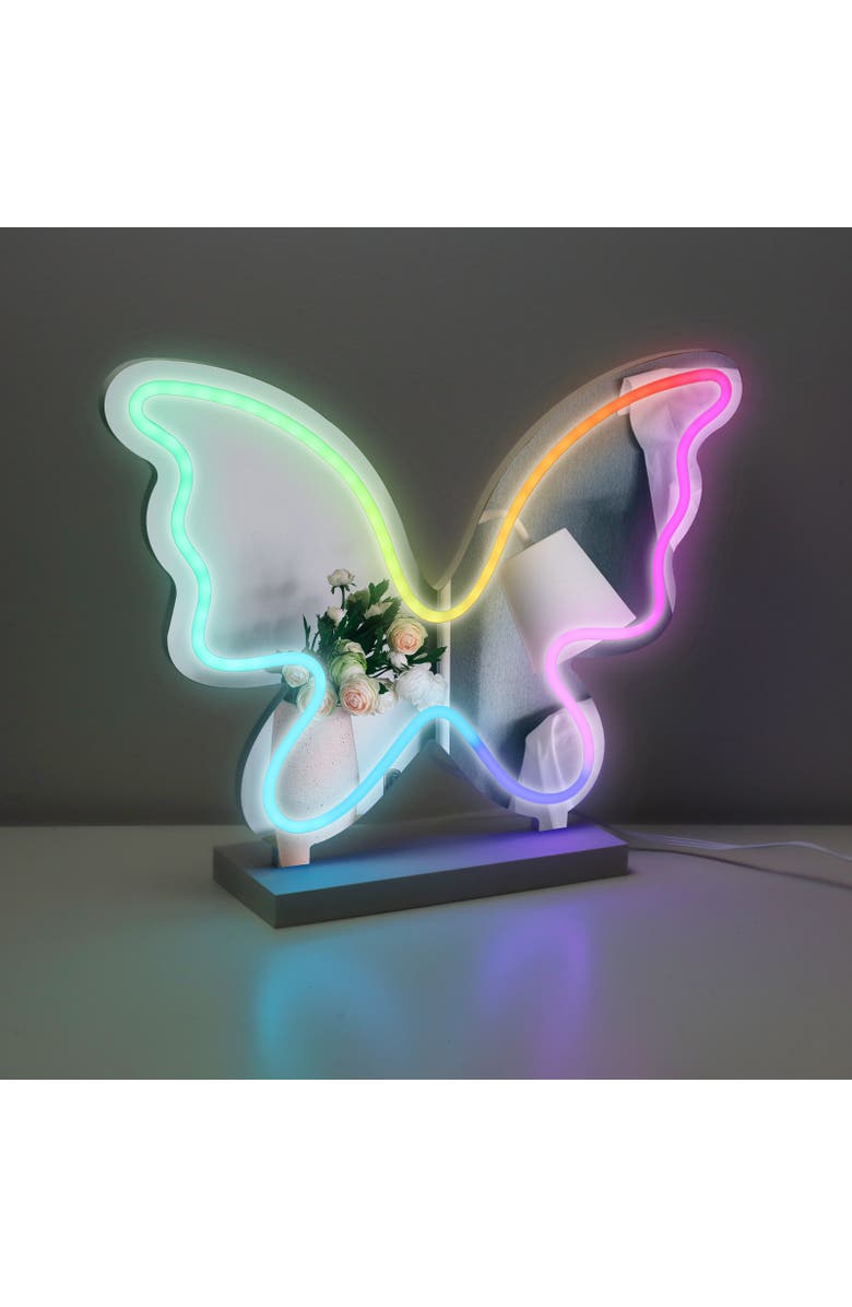 TREND TECH Acrylic frame Desk top/ Wall neon sign-RGB lights & Mirror-Butterfly, Main, color, Butterfly