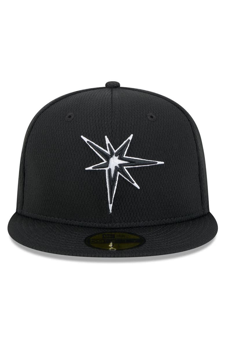 New Era Men's New Era Black Tampa Bay Rays 2025 MLB Clubhouse 59FIFTY Fitted Hat, Alternate, color, 