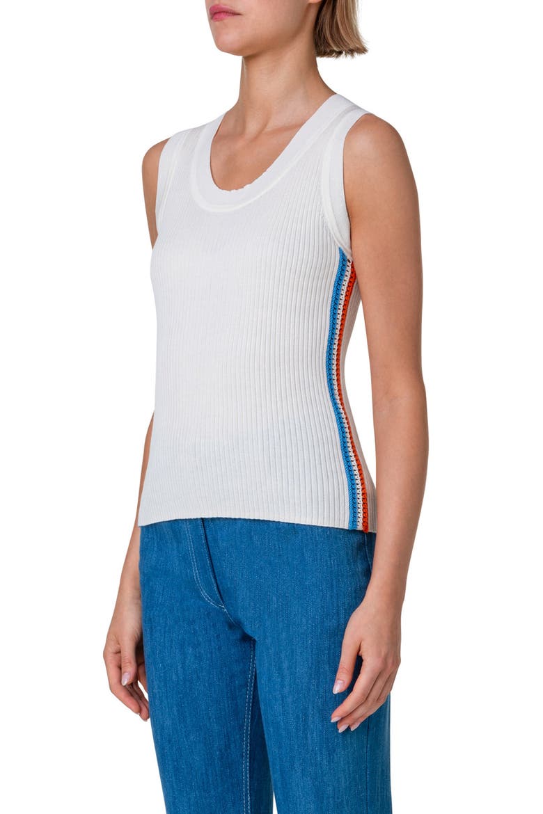 Side Stripe Rib Sweater Tank, Alternate, color, CREAM-MULTICOLOR
