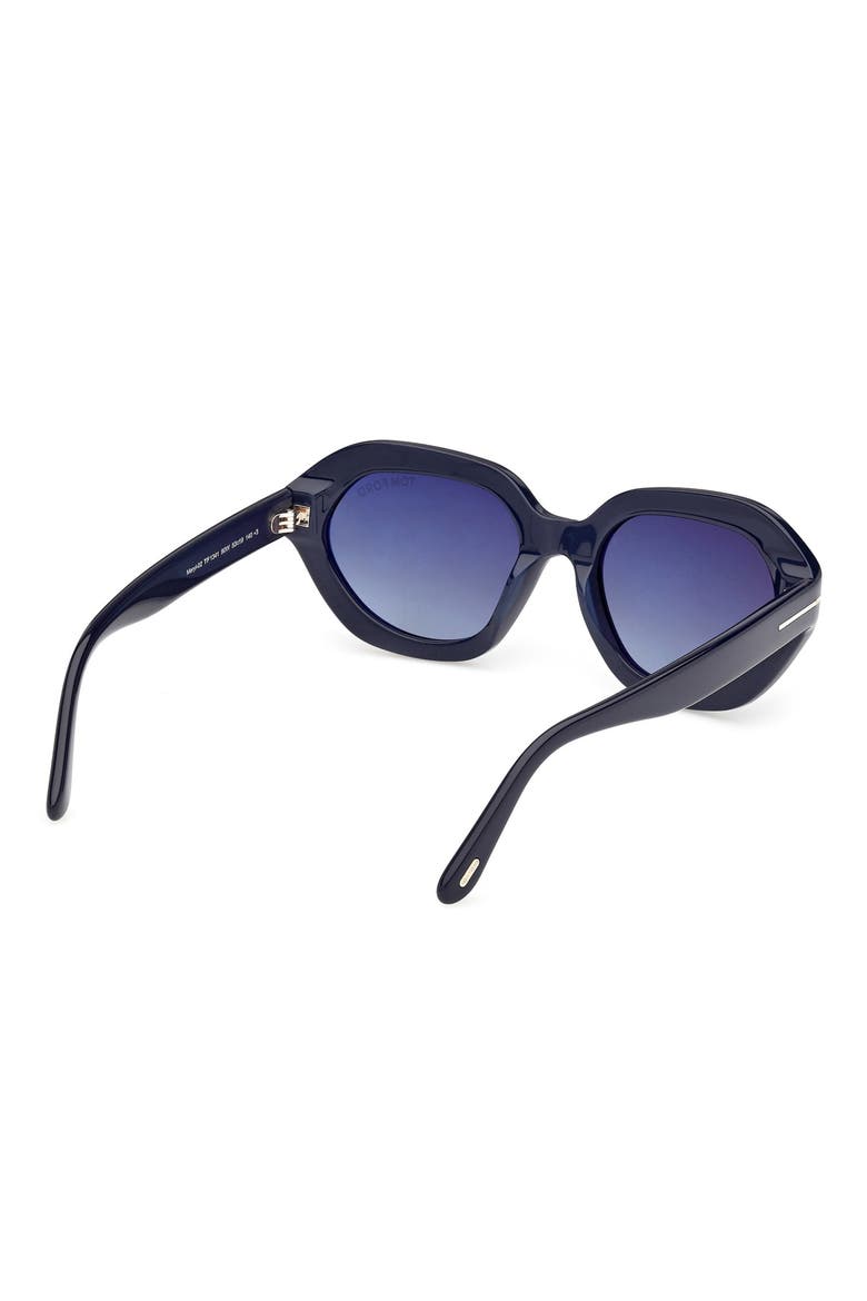 Meryl 53mm Gradient Geometric Sunglasses, Alternate, color, NAVY BLUE / BLUE LENS