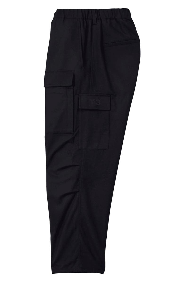 Y-3 Belted Recycled Polyester & Wool Flannel Cargo Pants, Alternate, color,
