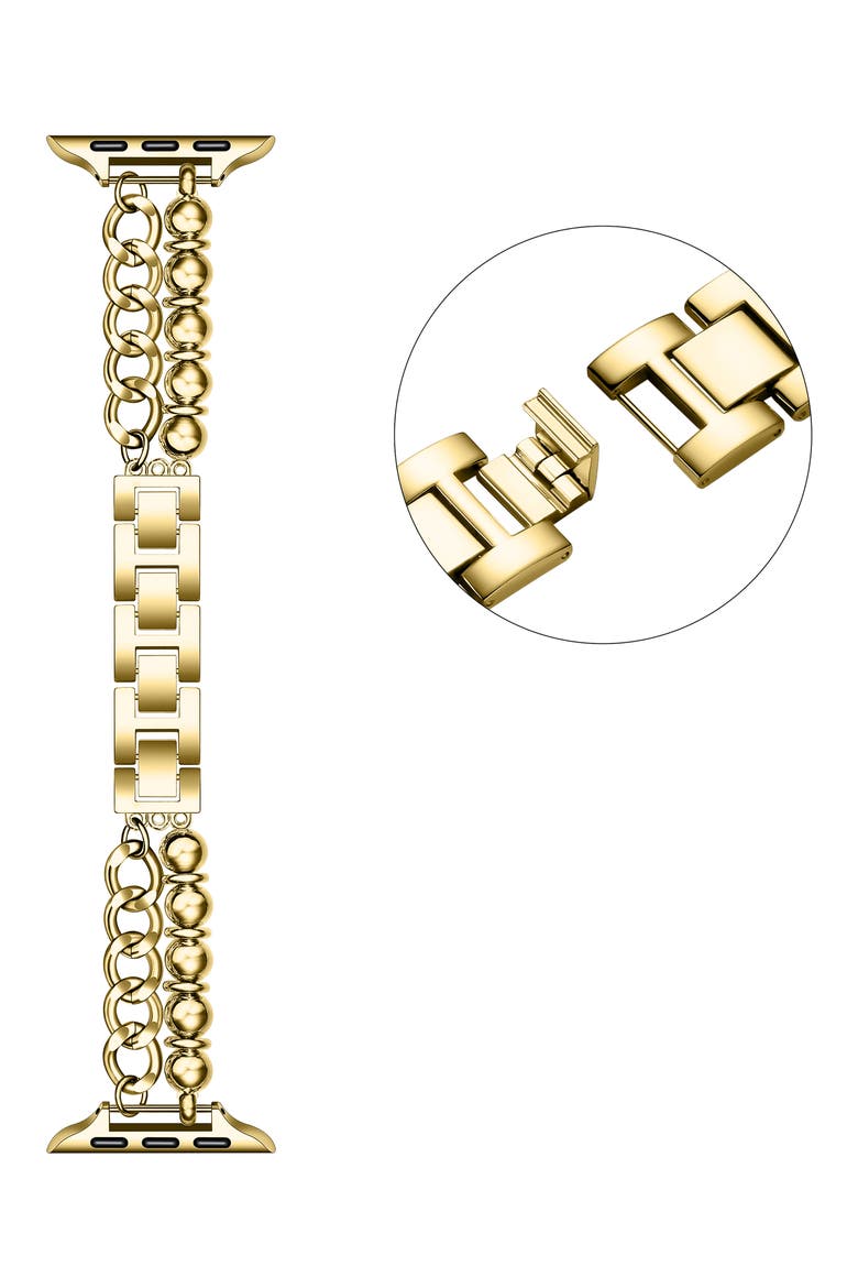 Liv Mixed Link Apple Watchband, Alternate, color, GOLD