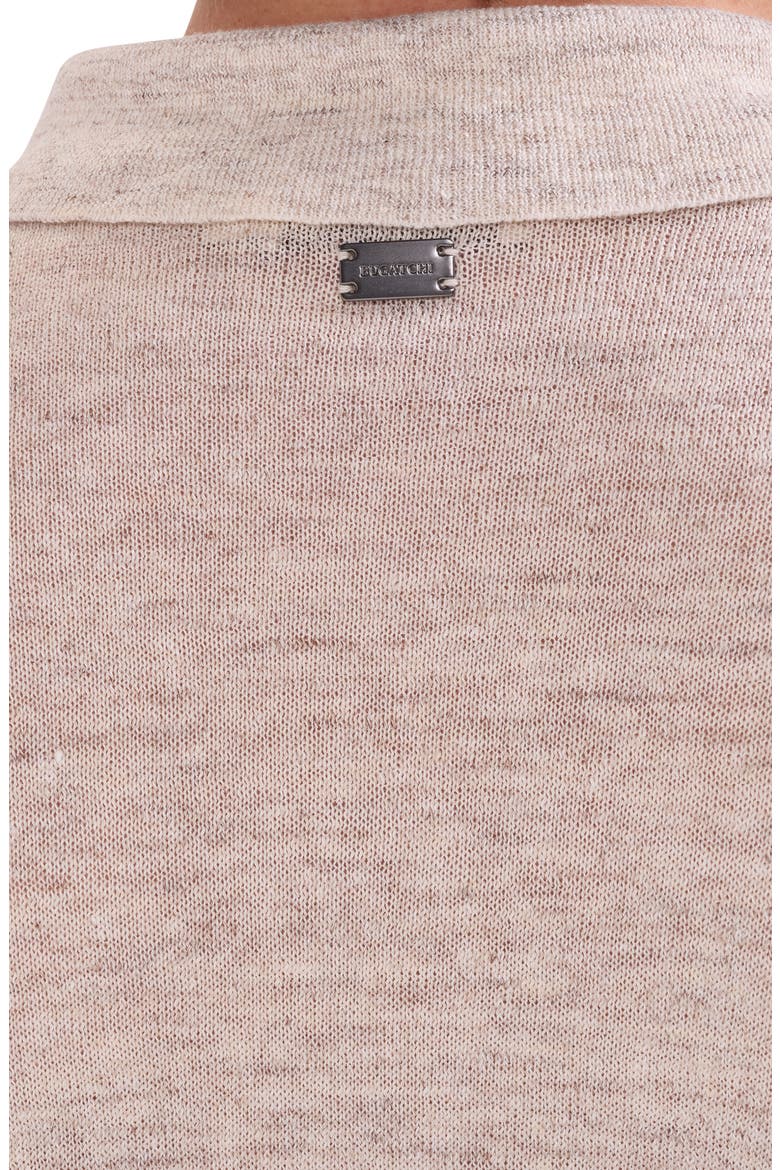 Linen Polo Sweater, Alternate, color, ALMOND