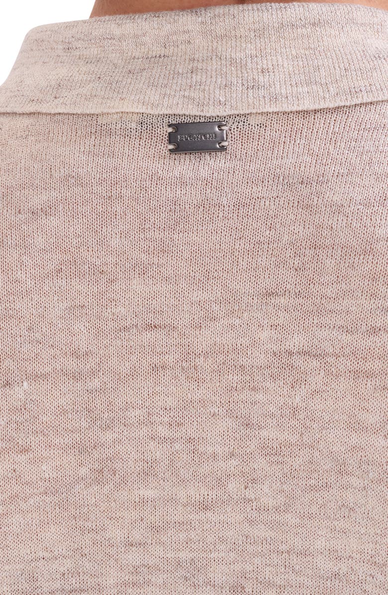 Bugatchi Linen Polo Sweater, Alternate, color, Almond