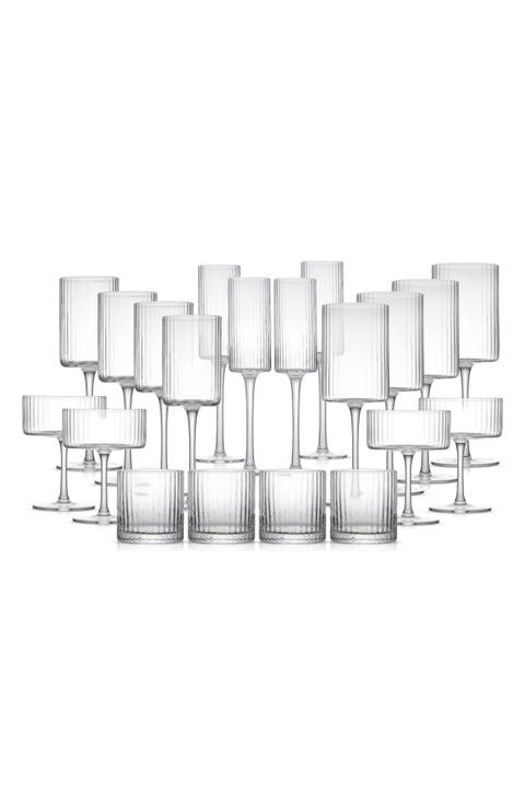 20-Piece Elle Fluted Glass Set