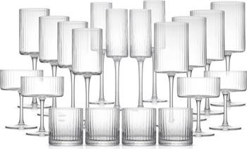 JoyJolt 20-Piece Elle Fluted Glass Set | Nordstromrack