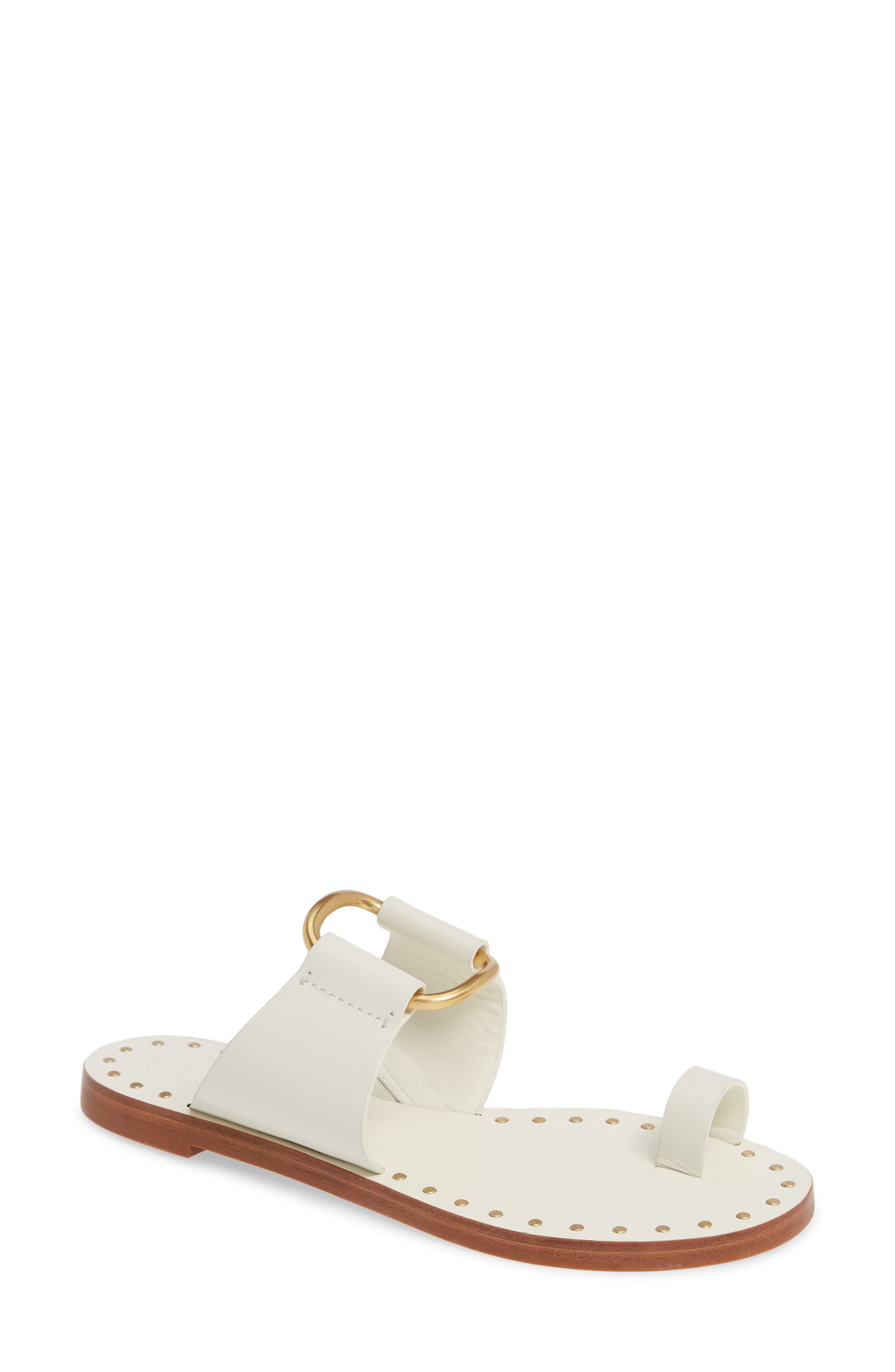 Ravello Toe Ring Sandal, Main, color, PERFECT IVORY/ GOLD