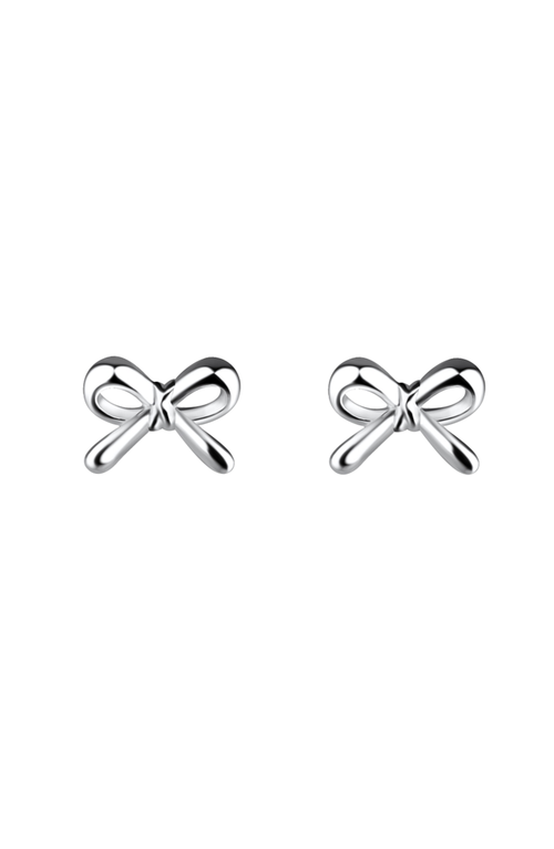 Little Miss Zoe Bow Stud Earrings In Metallic
