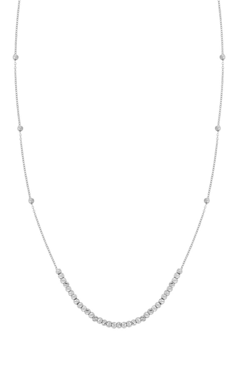 Bony Levy 14K Gold Beaded Chain Necklace, Main, color, 14K White Gold